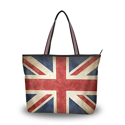 Bolso de mano de la bandera de Inglaterra de Gran Bretaña para las mujeres, bolso de mano con asa superior, color Multicolor, talla Large Cover