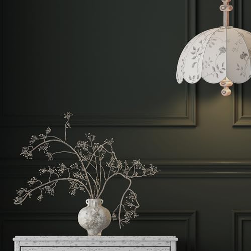 JSEVEM 40CM×9M Vintage Grün Schwarz Selbstklebende Tapete Klebefolie Dunkelgrün Selbstklebend Tapeten Dickes Klebetapete Matt Textur Möbelaufkleber Wasserfest Esstischplatte Wand Papier Schränken