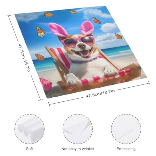 Servilletas de tela reutilizables y suaves con estampado cuadrado de Pascua 3
