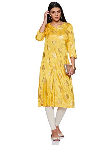 Image of BIBA Women Viscose Straight Fit Straight Printed Kurta