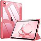 Fintie iPad 第11世代 (A16、2025) / 第10世代 (2022) ケース 11/10.9インチ 透明バックカバー Apple Pencil 収納可能 三つ折スタンド スリープ機能 軽量 薄型 傷つけ防止 PU合成レザー TPU（ピンク）