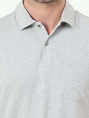 Image of ECOLINE Clothing Mens Cotton Solid Polo Neck Half Sleeve Pocket T-Shirt