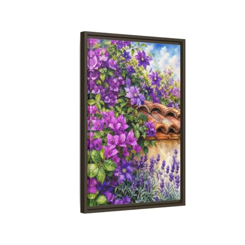 Mur vide salon ? Solution tableau fleurs violettes 40x60 cm