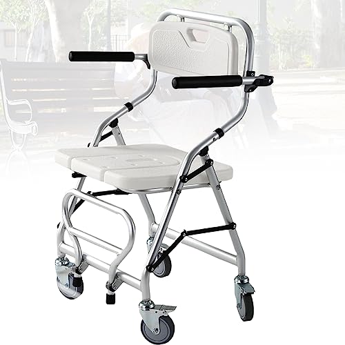 Tabouret de douche pour fauteuil roulant et fauteuil de douche pliant à roulettes