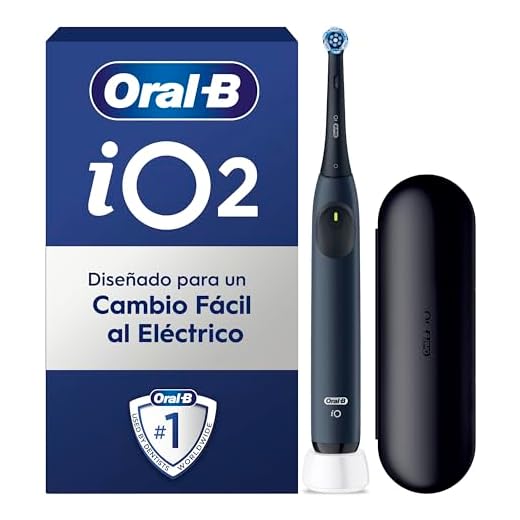 Oral-B iO 2 Cepillo de Dientes Eléctrico Azul Mar, 1 Cabezal, 1 Estuche De Viaje, 3 Modos De Cepillado, Sensor De Presión y Temporizador, Diseñado por Braun, Edición Limitada