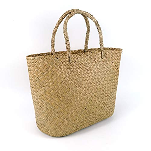 Tendycoco Bolsa de praia de palha para mulheres
