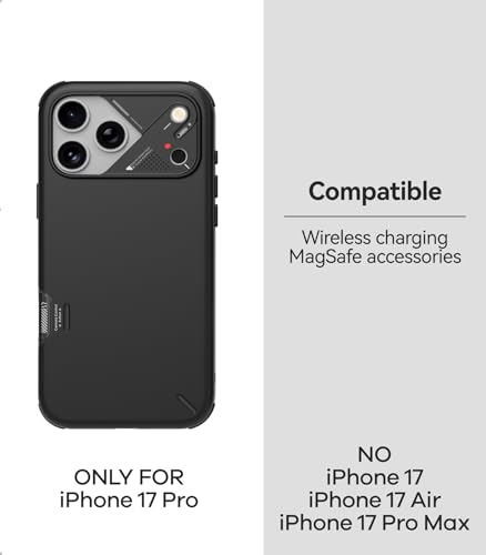Image of Aulumu A17 Shockproof Case for iPhone 17 Pro | with Camera Control | CoolHyper | Aluminum Alloy Camera Frame | Multi-Layer Composite Protection - Black