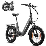 ttgo F7 - Bicicletta elettrica pieghevole per uomo e donna, 20 pollici, con motore posteriore da 70 Nm, batteria da 48 V 15 Ah, portata fino a 140 km, cambio a 7 marce, bicicletta elettrica per
