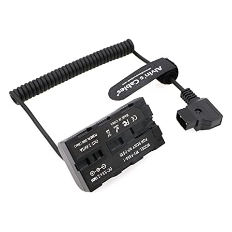 Alvin's Cables NP F550 Dummy Battery to D-Tap Coiled Power Cable for Sony NP F570 NP F970 Atomos Shinobi Atomos Ninja Monitor Smallhd Focus 7 Upgraded Cover