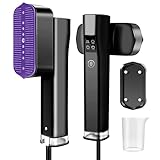 Travel Steamer for Clothes Handheld: 2-in-1 Portable Clothing Garment Steamer and Iron Fast Heat-up & 3 Levels of Steam Hand Held Mini Steamer for thick Fabric Only 1.3lbs for Travel ＆ Home (Black)