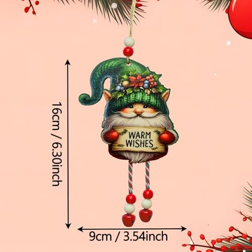 Nain de Noël vert en tissu de 30 cm pour décoration de table festive - 2