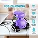 Playsheek Rechargeable Emo Robot with Auto-Demonstration - Remote Control Smart Robot Toy Gift for Kids Age 3+ - Purple