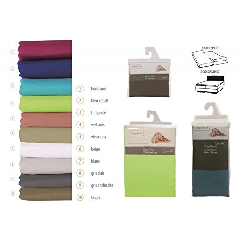 Lm-distribution - Drap housse Vert Anis 140x190cm - 100%coton