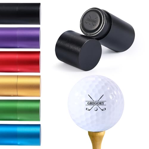 Surpgift Personalized Golf Ball Stamp, Fast-Dry & Waterproof Ink Golf Ball Marker Stamp, Custom Self-Inking Golf Ball Marking Tool Gift for Men Golfers Dad (Circle)