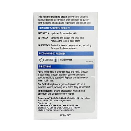 Image of Neutrogena Rapid Wrinkle Repair Retinol Regenerating Face Cream & Hyaluronic Acid Anti Wrinkle Face Moisturizer, Neck Cream, with Hyaluronic Acid & Retinol, 1.7 oz (Pack of 3)