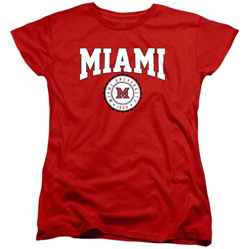 LOGOVISION Miami University Ohio Collegiate Seal Womens T Shirt Red Large