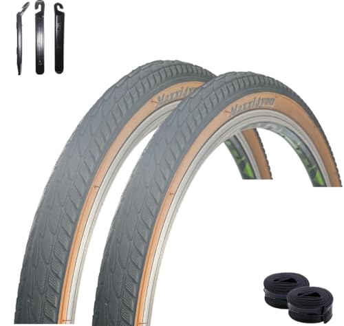 2 x maxxi4you HY 156 Fahrradreifen in Schwarz/Braun 47-559 (26 x 1,75) + 2...