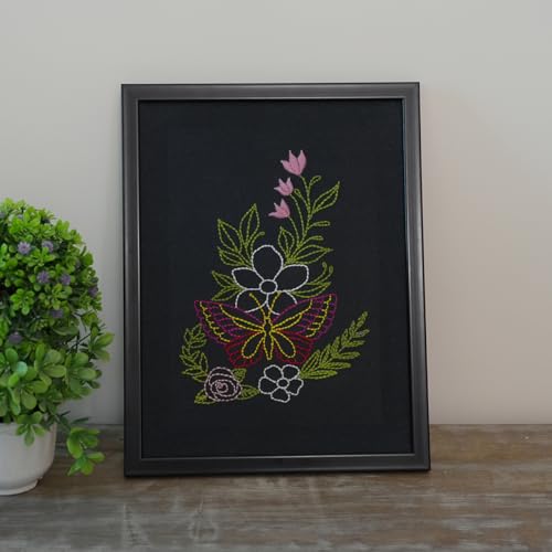 Image of picknMAKE Framed Embroidery Kit for Beginners - Cross Stitch & Hand Embroidery Kit, DIY Home Decor Items & Show Pieces, All Materials Included