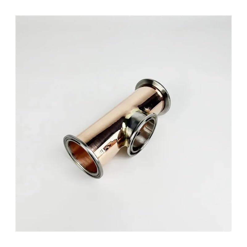 Tubería de Cobre en T de 3 vías con Abrazadera Triple de 2" (51 mm) y diámetro Exterior de 64 mm, Longitud de 6" (150 mm), Tipo T