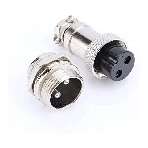 1 Set GX16 Aviation Plug Socket 2 Pin Screw Type Male Female Metal Aviation Wire Connector Cover