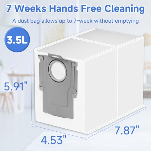 Image of 20 Packs Q Revo Dust Bags for Roborock QV 35A /Qrevo S5V /Saros 10 /10R /Qrevo /Q RevoS /Qrevo Pro /Plus /MaxV /Master /Curv S5X /Edge S5A /S8 MaxV /S8 Max Ultra Robot Vacuum Cleaner, 3.5L Large Capacity