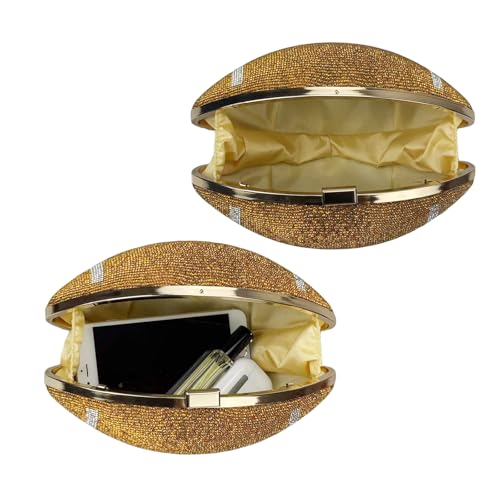 Image of Gripit Bling Rhinestone Football Shaped Rugby Quirky Bag Purse Novlety Chain Purse