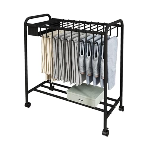 Étagères de rangement multifonctions et porte-pantalons sur roulettes