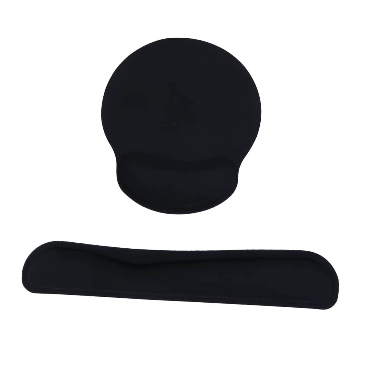 Lurrose Lot De 2 Tapis De Souris Et Repose-poignets En Mousse À Mémoire De Forme Design Ergonomique Noir Pour La Maison Et Le Bureau