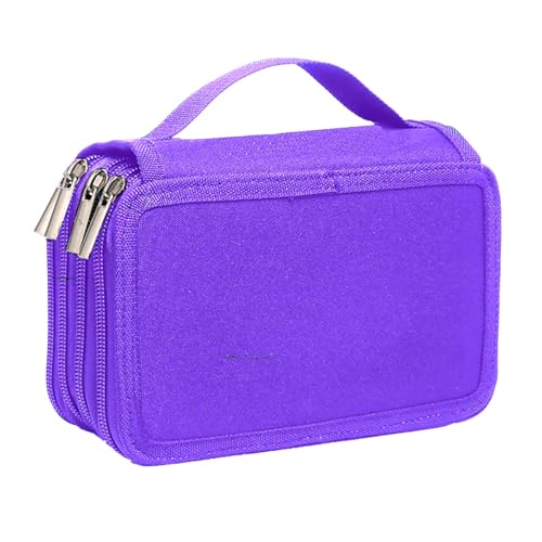 Estojo Box Grande BakPak Unissex 4 Zípers Quadrado Divisória (Lilas)