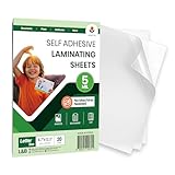 VIOLETTO 5 Mil Self-Adhesive Laminating Sheets 20 Pack, 8.7 x 12.2 Inches Cold Lamination Film for Photos and Documents, No Machine Needed, Crystal Clear Single Sided Vinyl