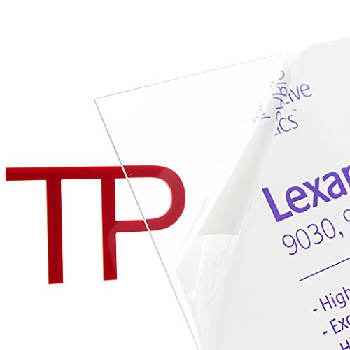Plastics 2000 Lexan Sheet - Polycarbonate - .118" - 1/8" Thick, Clear, 12" x 12" Nominal