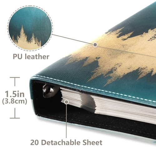 Álbum de Fotos Self Adhesive DIY Scrapbook Álbum Bosque Dorado Montaña 3 Anillos 40 Páginas 8x10 para Memoria miniatura 4