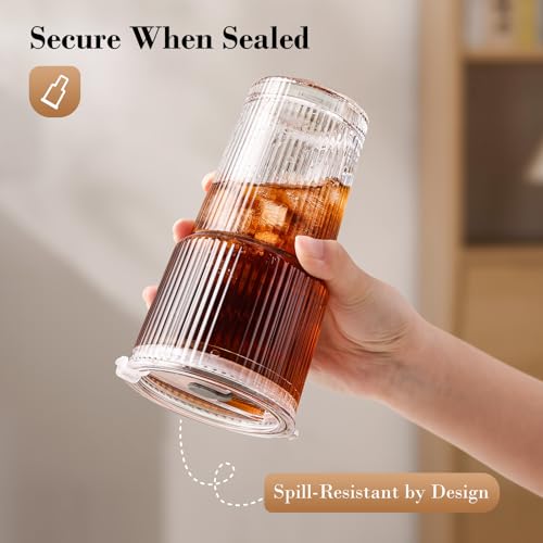 GOSCHE Ribbed Glass Tumbler 4 Pack