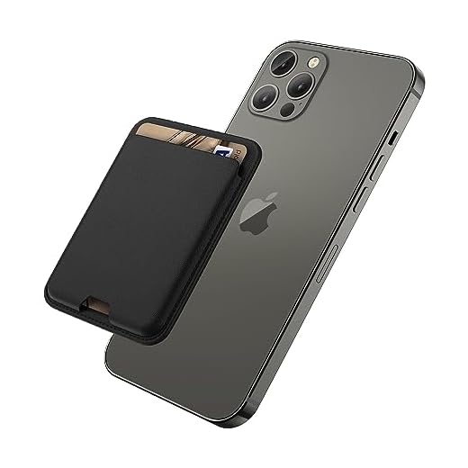 Magnetic Wallet Compatible with MagSafe for iPhone 17 16 15 14 13 12 Pro Max Air Plus Model, Mag 3 Safe Card Holder Stick on Accessories for Apple Cell Phone & Case, Jet