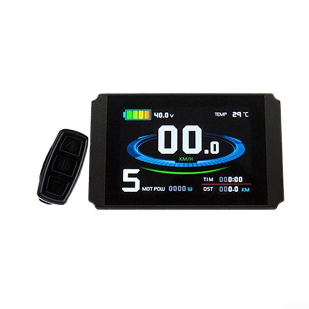 Para kt LCD8H Pantalla de bicicleta eléctrica 24V 36V 48V con carga USB, pantalla colorida Conector SM E-Bicycle Velocidad de computadora Diagnóstico de fallos de kilometraje para montar