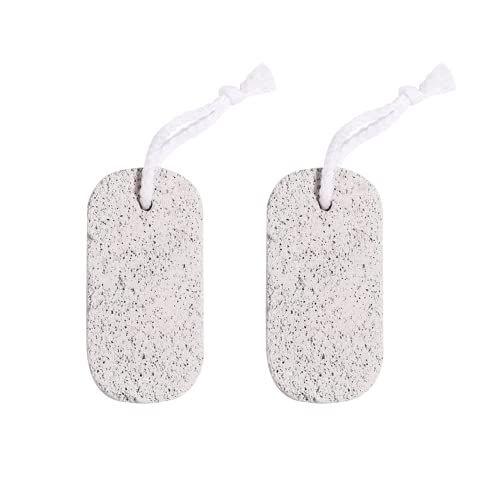 2Pcs Natural Pumice Stone for Feet, Hands and Body - Foot Scrubber for Dead Skin Removal - Natural Foot File for Men and Women