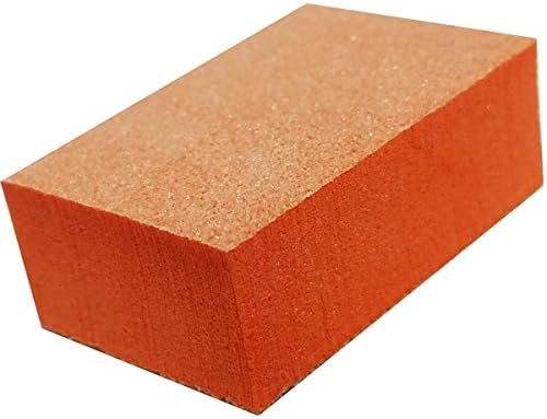 PrettyClaw | 40pc Mini Disposable Nail Buffer Blocks 80/80 White Grit Orange Buffing Sanding Nail File 2 Sided
