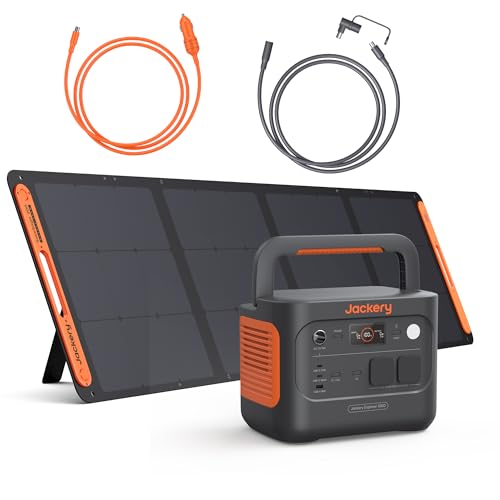 Jackery Explorer 2000 v2 Solargenerator Set, 2042Wh Tragbare Powerstation mit 200W Solarpanel, 5m Solarpanel-Verlängerungskabel & Kfz-Ladekabel, 2200W Ausgang, Schnellladung für Camping & Wohnmobil