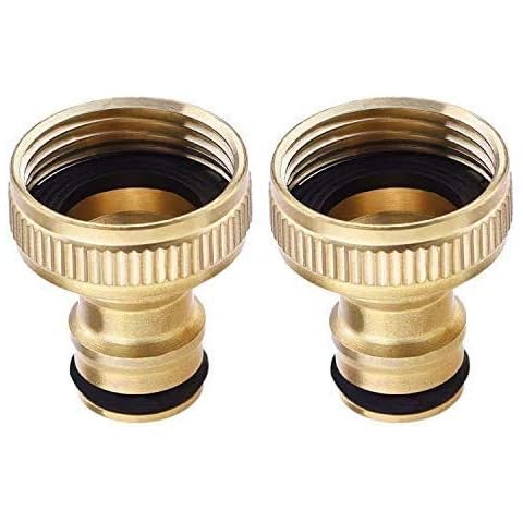 Topways® 3/4-Inch BSP Brass Garden Hose Tap Connector Female Threaded Faucet Adapter 2 pack Cover