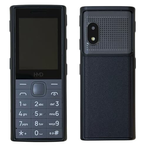 Image of ZAOMA Premium Leather Design TPU Back Cover Case Compatible for HMD 150 Music DS Model NO. : TA-1709 Keypad Mobile Feature Phone Rugged Case - Black