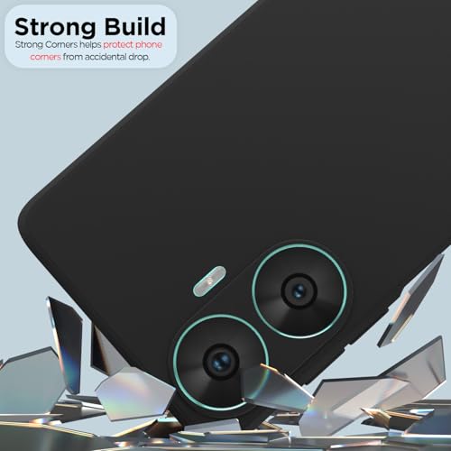 Image of Outlouders Back Cover for Realme Narzo N55 / Realme C55 | Camera Protection | Durable Soft Matte Silicone Bumper Case (Black)