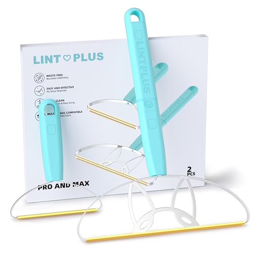 MAX & Pro LINTPLUS (マックスアンドプロ) LINTPLUS ペット用ヘアリムーバーセット - 2イン1 調節可能&固定ハンドルデュオ 大型 + コンパクトなツール カーペット、家具、車、狭いスペース用