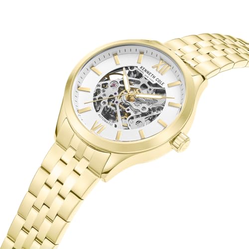 Image of Kenneth Cole Automatic Silver White Round Dial Men's Watch | Stainless Steel Strap Material | Watches for Men Analog - KCWGY0103803MNW