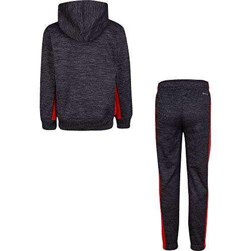 Nike Boy`s Therma Fleece Full Zip Hoodie & Jogger Pants 2 Piece Set (Red(86F417-K08)/Heather Black, 5)2