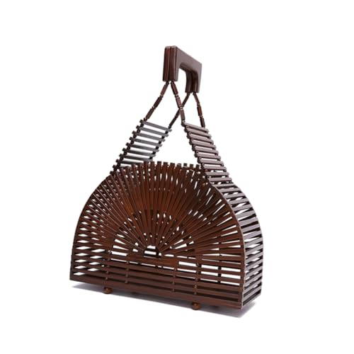 Sac à main tressé semicircle en paille pour femme de plage
