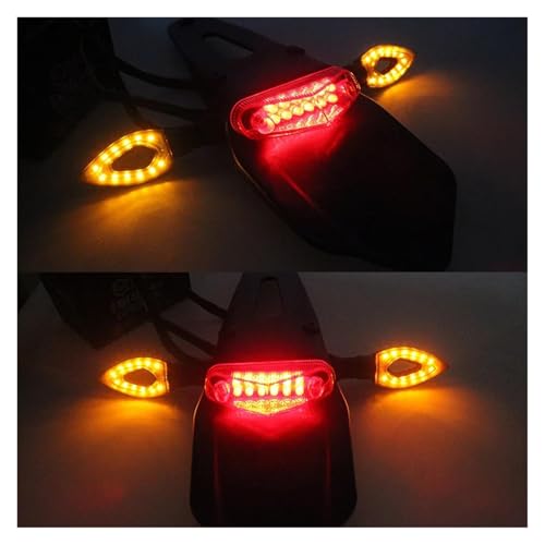 Luz trasera para motocicleta Kawasaki accesorio soporte de matrícula todoterreno carcasa roja 7