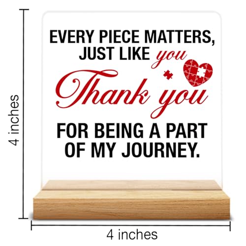 Thank You Gifts for Men Women Appreciation Gifts for Teacher Coach Coworker Friends Thank You for Being a Part of My Journey Acrylic Desk Sign Decor
