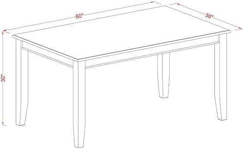 Miniatura 10 de East West Furniture DUDA7-BLK-24 - Juego de comedor de 7 piezas, incluye una mesa de comedor rectangular y 6 sillas Parson tapizadas de tela de