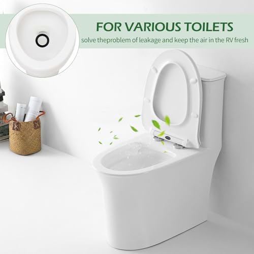 Image of 2 Pcs RV Toilet Seal,with Mounting Hardware Kit Fit 385311652 Caravan Toilet Replacement Seal and 385311658,Compatible with Dometic 300 /310 /320 Series Flange