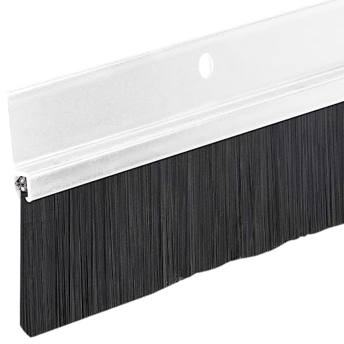 Randall Manufacturing Co., Inc | Door Sweeps – Aluminum & Brush | Brush Sweeps For Gaps Up To 1 1/2” | Clear Satin Anodized Trim With Black Brush | 3 Feet | Fill Gaps & Keep Unwanted Debris Out #TOP11